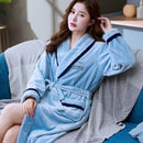 Liebhaber Korallenfleece Robe Herbst Winter Warme Schlafanzug Frauen Männer Verdicken Flanell Bademantel Lounge Nachthemd Hauskleidung Übergröße