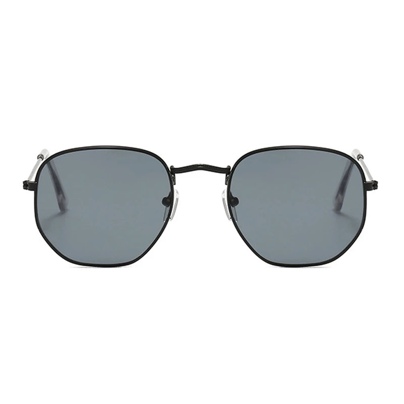 Brand Designer Square Sunglasses man Fashion Mirror Retro Sun Glasses Male Vintage Shades Classic Metal Polygon Oculos De Sol
