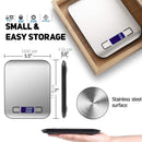 Küchenwaage Digital 5/10kg 1g Elektronische Waage Gramm und Unzen Edelstahl-Messwaage zum Wiegen von Lebensmitteln, Kaffee, Backwaren