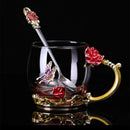Handgemachte Emaille Kaffeetasse Kristallbecher Milch Zitrone Blumentee Tasse Hochwertiges Glas Trinkgeschirr Geschenk Paar Tasse Für Liebhaber Hochzeit