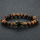 Tiger Eye Beaded Bracelets Bangles Men Braided Rope Healing Balance Yoga Charm Women Natural Stone Buddha Bracelet Adjustable