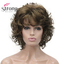 StrongBeauty Short Wig Soft Tousled Curls Blonde Highlights Full Synthetic Wigs COLOUR CHOICES