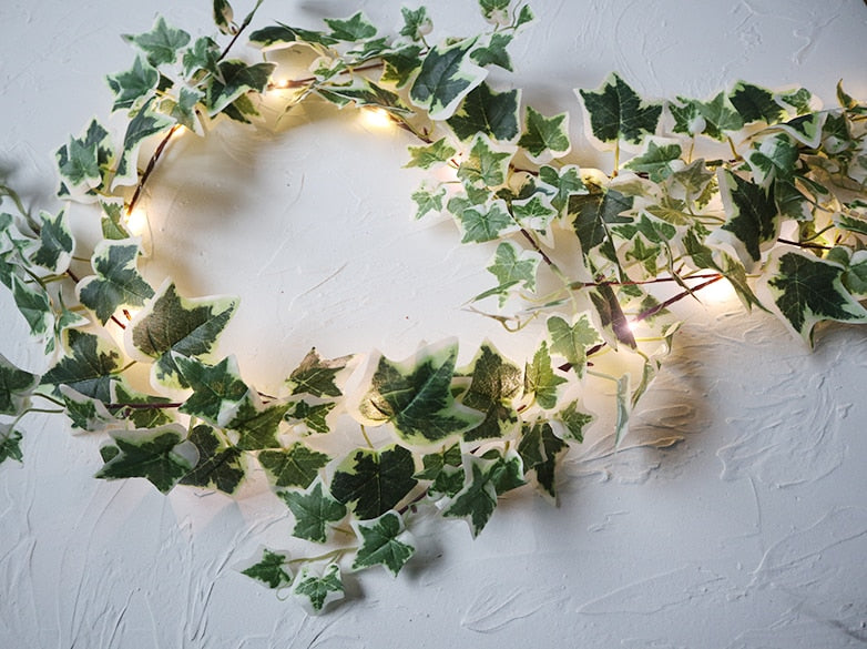 Ivy Eucalyptus leaves Leaf fairy lights led string lights,garland wedding home decoration, mini led copper lights