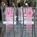 Wedding Decoration Organza Chair Sashes Bow For Party Christmas Halloween hotel Chair Decoration Supplies(Pack of 50pcs  pink)