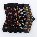 brand new men's socks colorful combed cotton crew socks Jacquard striped knee high socks for Funny men business casual dress