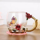 Handgemachte Emaille Kaffeetasse Kristallbecher Milch Zitrone Blumentee Tasse Hochwertiges Glas Trinkgeschirr Geschenk Paar Tasse Für Liebhaber Hochzeit
