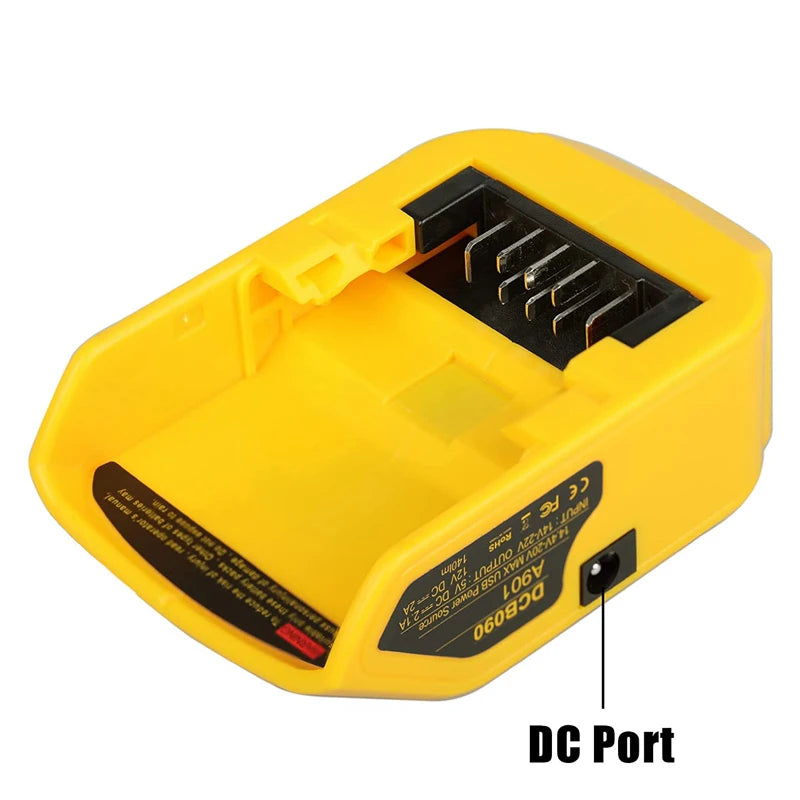 DCB090 Battery Adapter For Dewalt 18V 20v max Battery USB Charger Adaptor with LED Work Light Power Source Power Station Supply