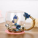 Handgemachte Emaille Kaffeetasse Kristallbecher Milch Zitrone Blumentee Tasse Hochwertiges Glas Trinkgeschirr Geschenk Paar Tasse Für Liebhaber Hochzeit