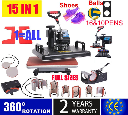 The Transfer Foundry | 15-in-1 Industrial Heat Press Sublimation Station