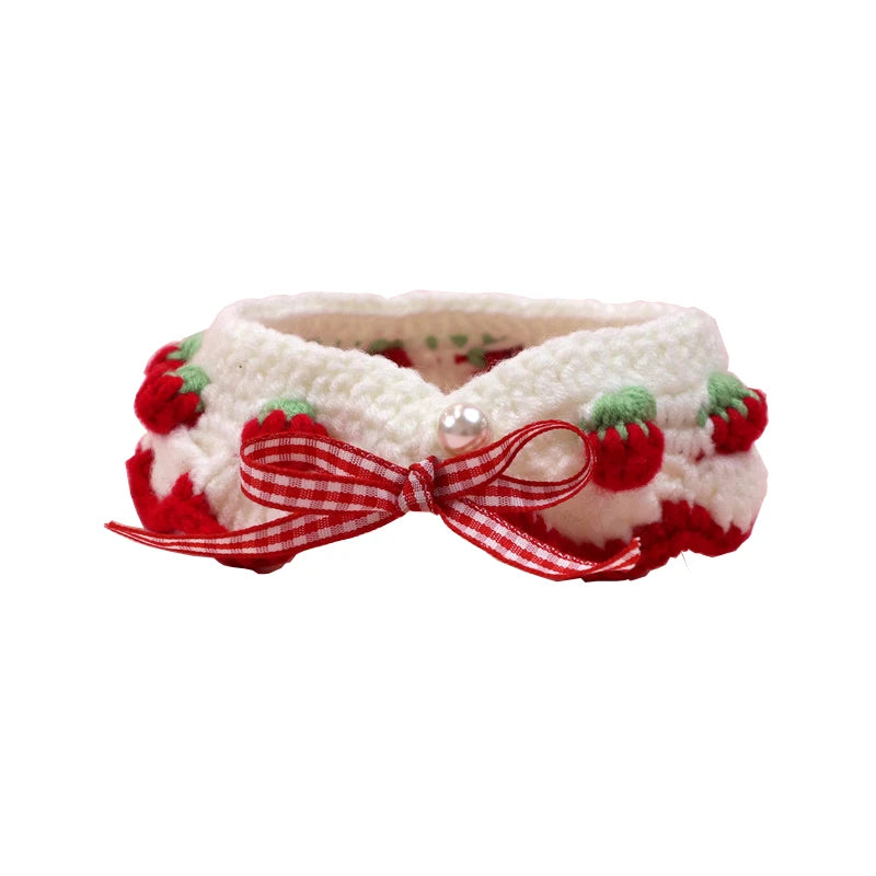 Cute hand-woven cat and dog collar wool knitted cat collar cute cat and dog necklace pet collar