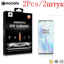 2 Stück Mocolo UV Vollbild Displayschutzfolie aus gehärtetem Glas für One Plus Oneplus 7 7t 8 9 10 11 12 12r Pro Oneplus12 Oneplus11 Schutzfolie