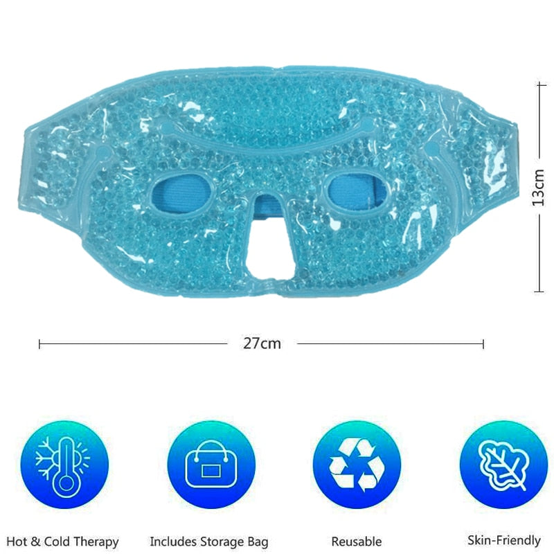 Sleeping Eye Mask-Get Rid of Puffy Eyes-Migraine Relief,Sleeping,Travel Therapeutic Hot Cold Compress Pack with Cover Gel Beads