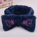 OMG Coral Fleece Hairband Soft Bow Headbands For Women Cute Hair Holder Hairbands Hair Bands Wash Face Nignt Hair Accessories