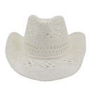 BUTTERMERE Stroh Sommerhut Damen Sonnenhut Handgestrickt Western Cowboy Cowgirl Hut Hohl Khaki Damen Herren Unisex Sonnenhut