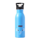 Cute Children Water Bottle Portable Outdoor Stainless Steel Water Bottles Cute Animal Pattern Cup Cold Drink Bottle with Straw