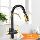 The Twofold Tap | Rozin 2-in-1 Filtered Kitchen Faucet in Antique Brass