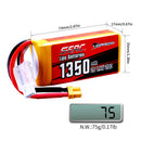 Sunpadow 2S Lipo Battery 900mAh 1350mAh 7.4V 20C 25C Soft Pack with JST XT30 Plug for RC Airplane Quadcopter Helicopter 2packs