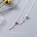 Modian Romantische 925 Sterling Silber Rosenblüten-Muster kurze Halskette für Damen Roségold Farbe Anhänger Luxuriöser Edelschmuck