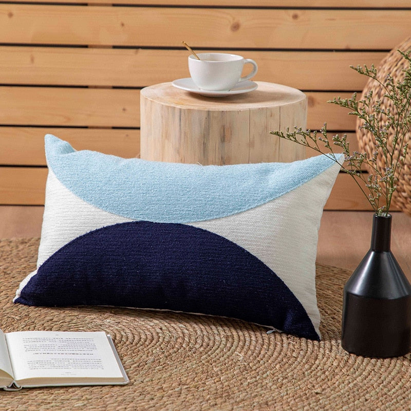 45x45cm/30x50cm Modern Geometric Soft Cozy Pillow Cover Cotton Canvas Towel-embroidered Sofa cushion cover Home Decoration