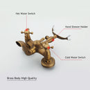 ULGKSD Antique Bronze Bathtub Shower Faucet W/ Brass Spray Wall Mount Hot and Cold Water Mixer Tap Para Bath Shower