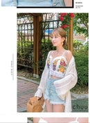 Boho Embroidery Flower Women Tanks Camis Sleeveless Bandage Knitted Fashion Summer Vest 2022 New Short Slim Chic Lady Tops