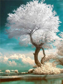 HUACAN Vollquadratische 5D DIY Diamantmalerei Sakura-Baum Vulkan Diamant Stickerei Landschaft Kreuzstich Strass Mosaik