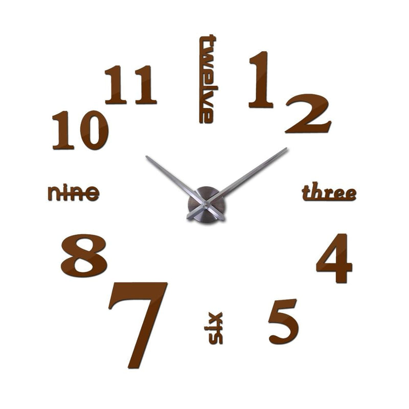 new Quartz wall clocks fashion watches 3d real big wall clock rushed mirror sticker diy living room decor free shipping