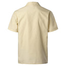 Herren Traditionelles Kubanisches Camp-Collar Guayabera Hemd Kurzarm Besticktes Mexikanisches Karibik-Stil Strandhemd mit 4 Taschen