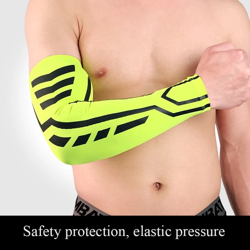 1pc Men High Elastic Basketball Arm Sleeves Armband Soccer Volleyball Elbow Support Brace Sports Accessories Women sports Safety