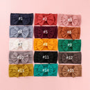 30pc/lot New Ribbed Hair Bow Headbands Solid Bowknot Baby Headband Newborn Knitted Elastic Hair Bands Girls Kid Hair Accessories