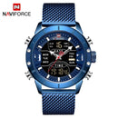 NAVIFORCE Men's Watches Top Brand Luxury Sports Watch For Men Quartz LED Digital Dual Clock Male Full Steel Military Wrist Watch