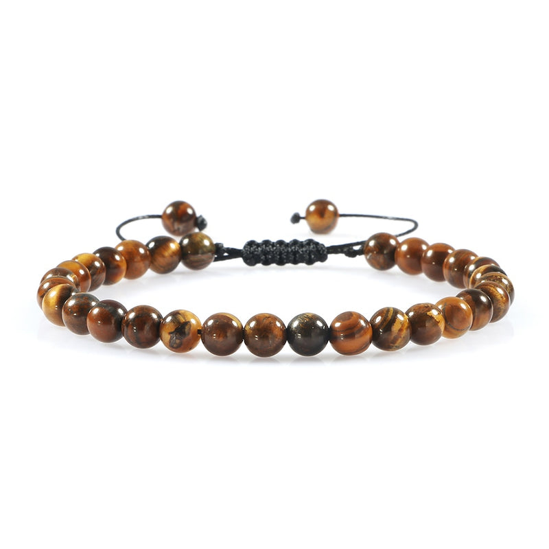 Tiger Eye Beaded Bracelets Bangles Men Braided Rope Healing Balance Yoga Charm Women Natural Stone Buddha Bracelet Adjustable