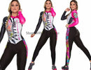 Women's Long sleeve Pro Team Triathlon Suit Cycling Jersey Skinsuit Jumpsuit Maillot Cycling Ropa ciclismo set pink gel
