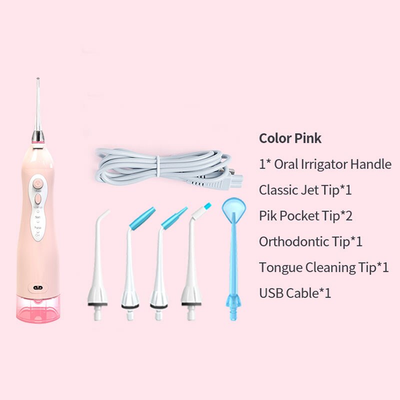 Electric Oral Irrigator Dental Water Flosser 3 Mode USB Rechargeable Family Travel Use Waterproof Water Jet Floss Teeth Cleaner