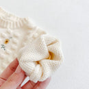 Spring Baby Girl Rompers Girl Long Sleeves Knit Sunflower Embroider Rompers Autumn Baby Girl Newborn Rompers Clothes