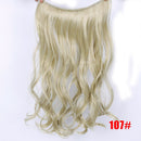 Allaosify 22 inches Clip on Wire Fish Line Hair Extensions Secret Invisible Wire One Piece for Ombre Hair Synthetic Hairpiece