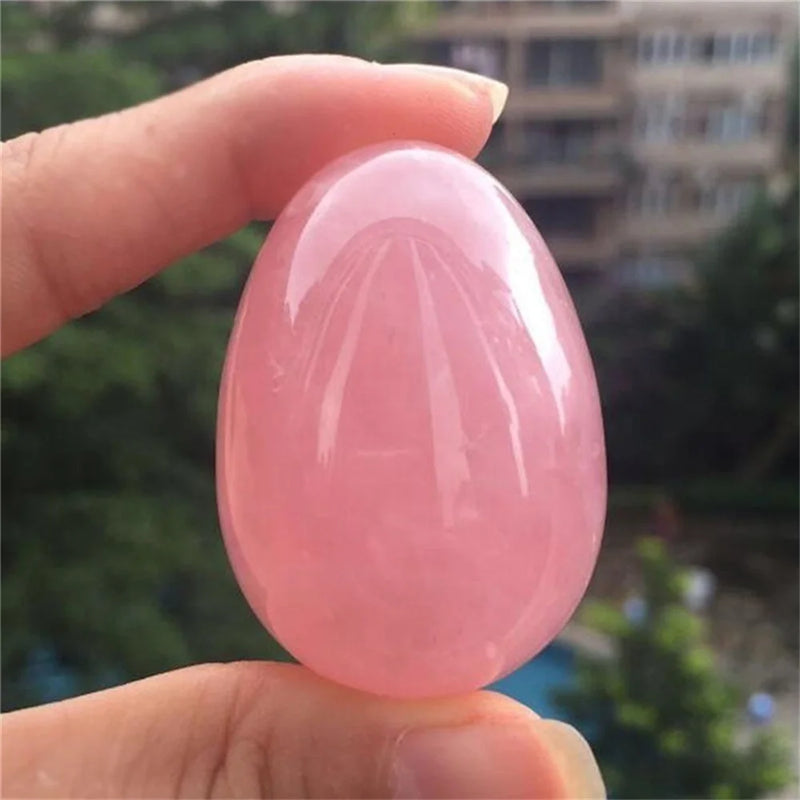 Natural Pink Rose Quartz Crystal Egg Ball Magic Sphere Healing Kegel Exercis Stone