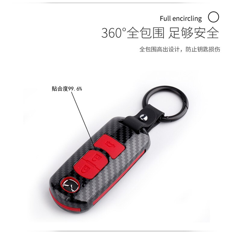 Fashion ABS+Silica gel Carbon fiber Car Remote Key Case Cover For Mazda 2 3 6 Axela Atenza CX-5 CX5 CX-7 CX-9 2014 2015 2016 up