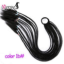 Synthetic 24 inch Ponytail Hairpiece With Rubber Band Hair Ring Chignon Crochet Braid Hair Ponytail Hair Extension Pink,Rainbow
