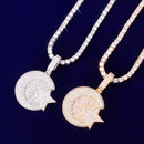 Gold Color Star Shape Pendant Street Necklace Copper Plated Charm Cubic Zircon Men's Hip Hop Rock Jewelry
