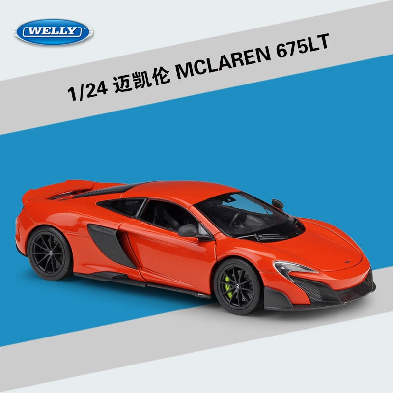 WELLY 1:24 MCLAREN 675LT alloy car model crafts decoration collection toy tools gift