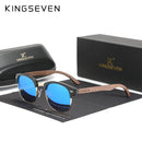 KINGSEVEN Handgefertigt 2022 Schwarznuss Holz Sonnenbrille Herren Polarisiert UV400 Schutz Halbrand Retro Brille Damen Oculos
