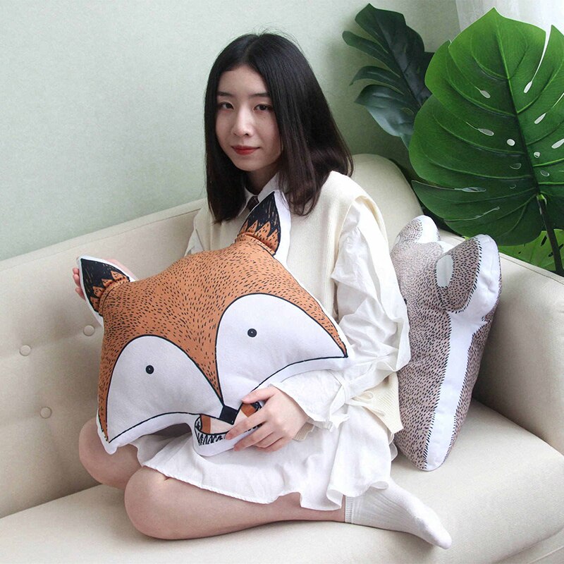 Baby Elephant Fox Deer Bear Giraffe Rabbit Soft Stuffed Plush Toys Pillows Animal Plush Toy Cartoon Pillow Cushion For Kids Gift