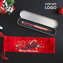 3pcs/set Custom Gift Pen LOGO Ballpoint Pens Pen Case Christmas Bag Christmas Decor New Year Kids Gift Stationery Engraved Name