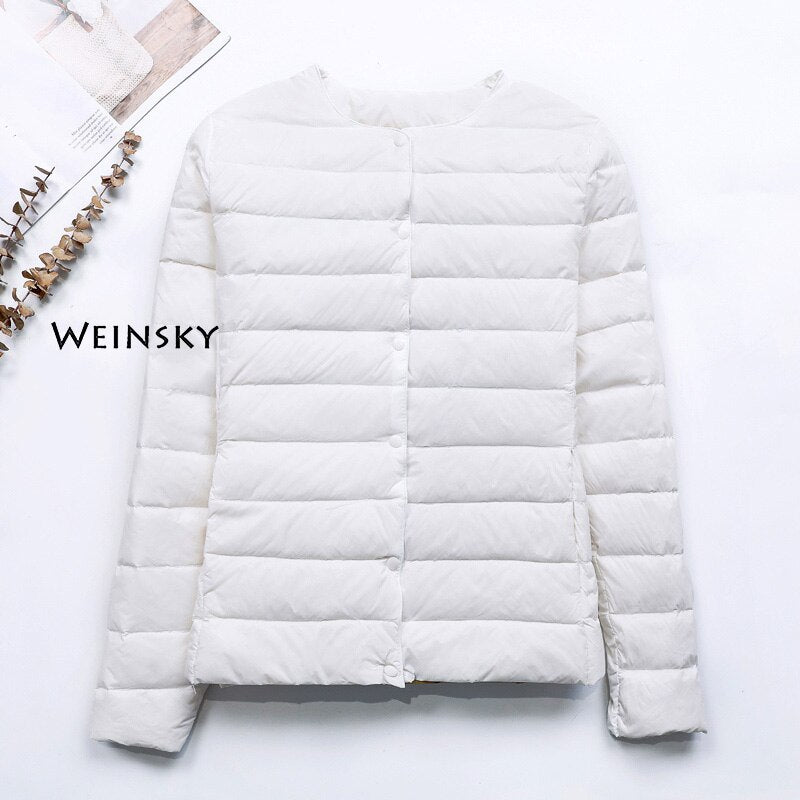 Spring Autumn Women Ultralight Thin Down Jacket White Duck Down Jackets Warm Winter Coat Parka Female Portable Outwear