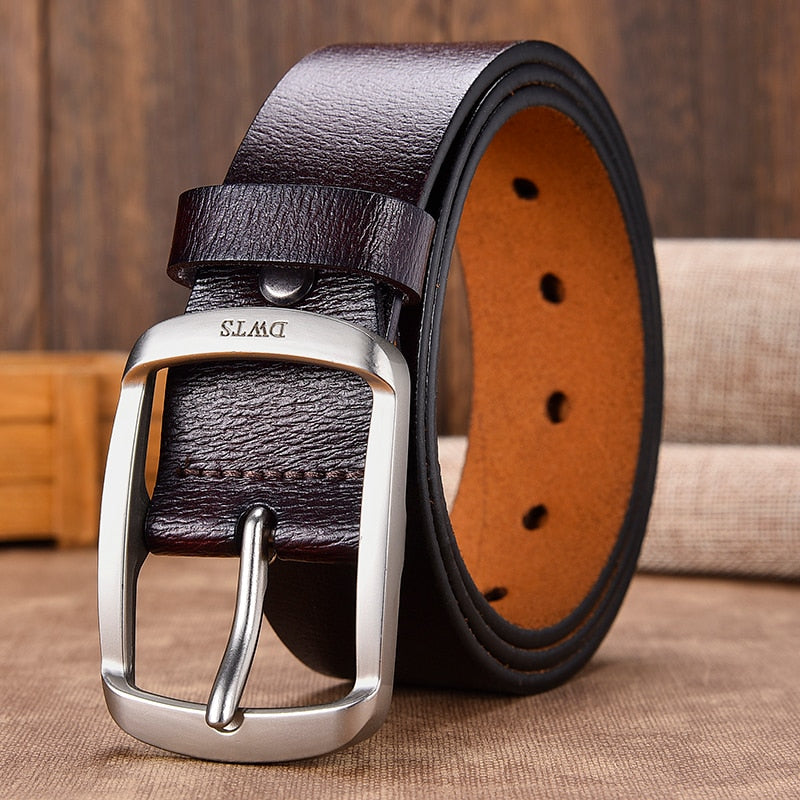 [DWTS]Leather Belts for Men Belt male Genuine Leather Strap Designer Pin Buckle Fashion Belts Male Cummerbunds Ceinture Homme