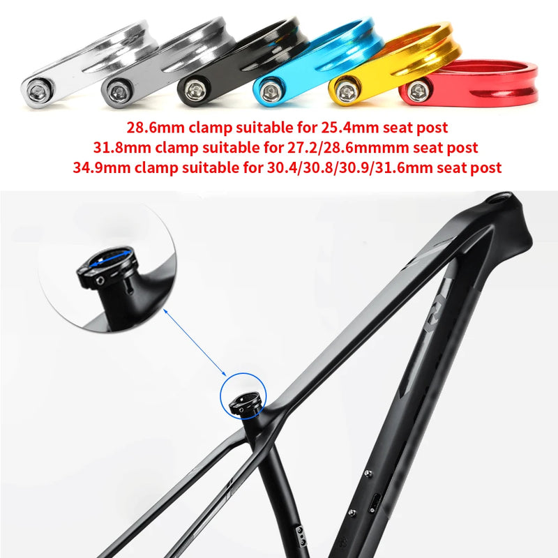 Aluminum Alloy Bicycle Seatpost Clamp 28.6/31.8/34.9mm Seat Tube Clamp MTB Bike Seat Tube Clip Bike Parts Bike Saddle Seat Clamp