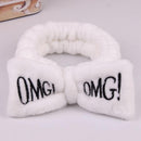 OMG Coral Fleece Hairband Soft Bow Headbands For Women Cute Hair Holder Hairbands Hair Bands Wash Face Nignt Hair Accessories