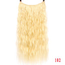 Allaosify 22 inches Clip on Wire Fish Line Hair Extensions Secret Invisible Wire One Piece for Ombre Hair Synthetic Hairpiece