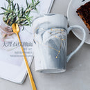 Naturmarmor 12 Sternzeichen Keramik-Becher mit Deckel Kaffeetassen Kreative Persönlichkeitstasse 400ml Bleifrei